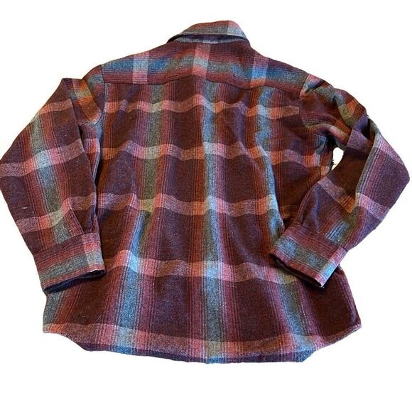 Hitman Men’s Red Wool Plaid Flannel Long Sleeve Button-Up Shirt Size Medium - Picture 3 of 9